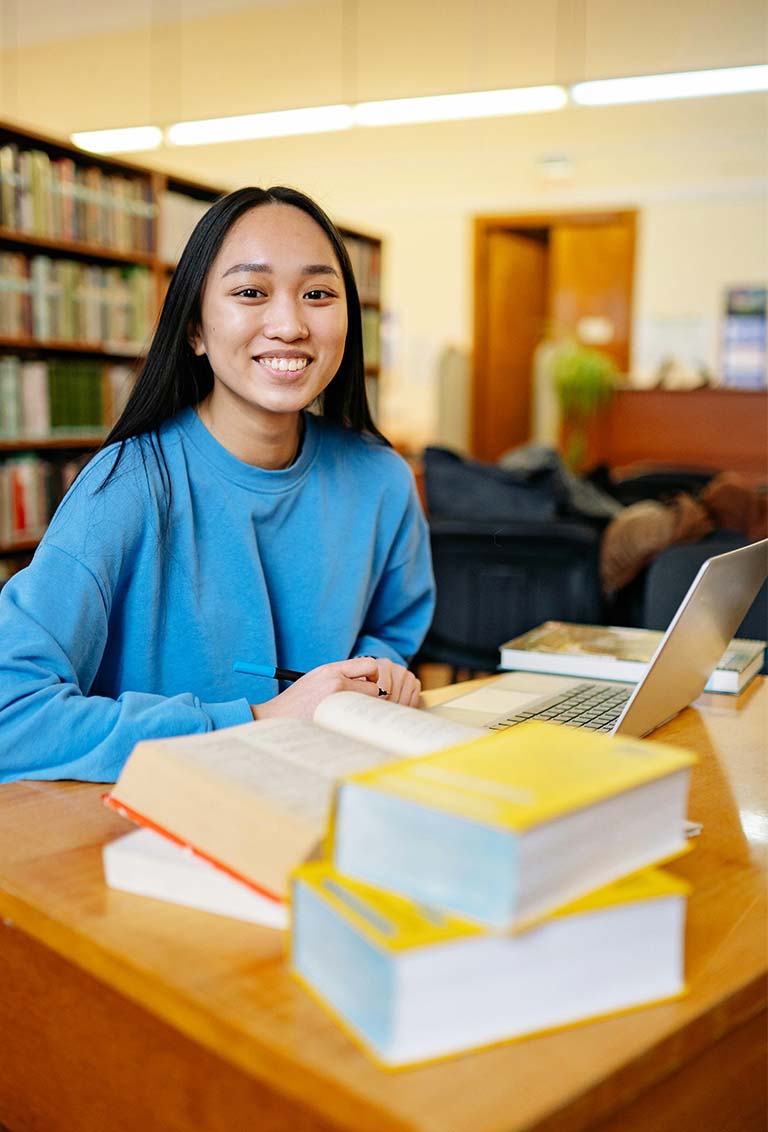 Student-in-the-library