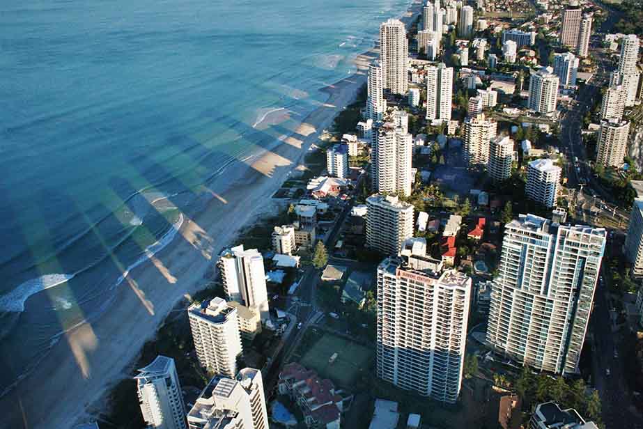 Gold Coast city with shadows
