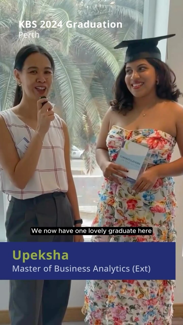 Hear from Upeksha as she shares how she is feeling on her special day and how KBS helped her achieving her goals.
#studykbs #kbsperth #kbsgrad